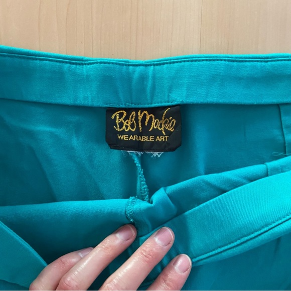 BOB MACKIE vintage turquoise pedal pushers/ capris. Cotton with touch of stretch - Picture 12 of 12